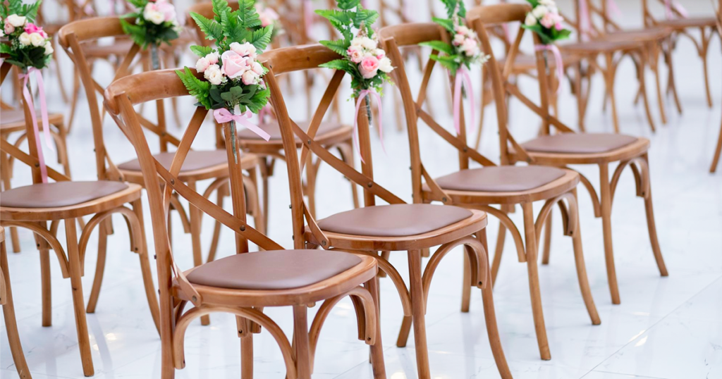 wedding Wood Cross Back chair rentals